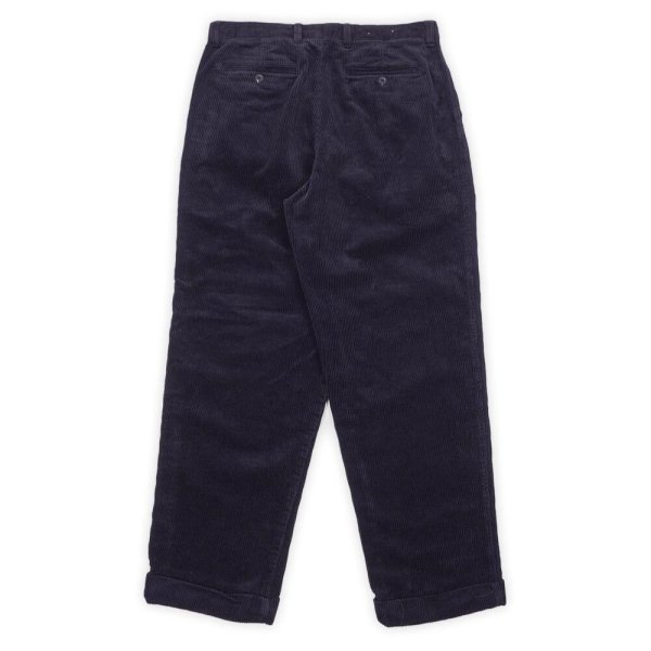 画像2: 00's OLD GAP 2タック 太畝コーデュロイトラウザー "DARK NAVY / W32 L30" (2)
