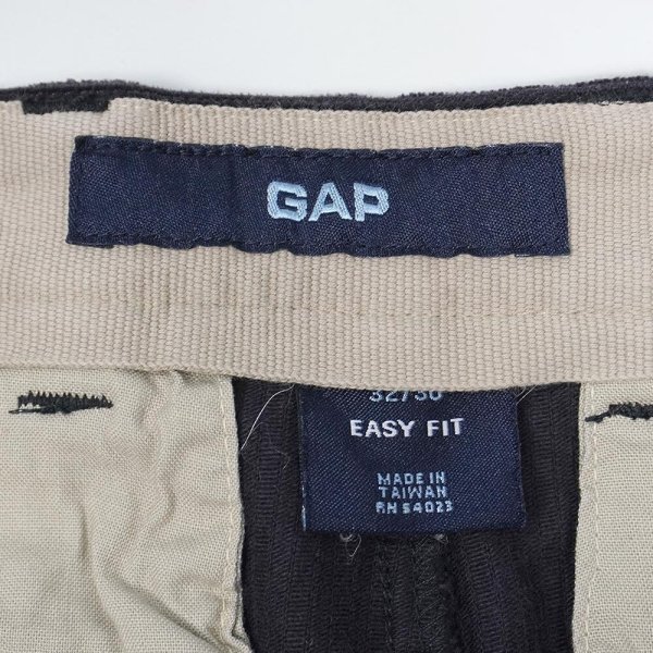 画像3: 00's OLD GAP 2タック 太畝コーデュロイトラウザー "DARK NAVY / W32 L30" (3)
