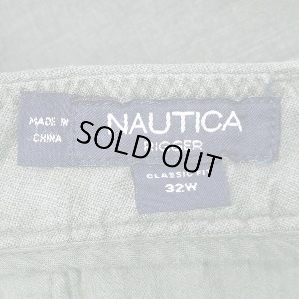 画像3: 00's NAUTICA 2タック リネンショーツ "OLIVE" (3)