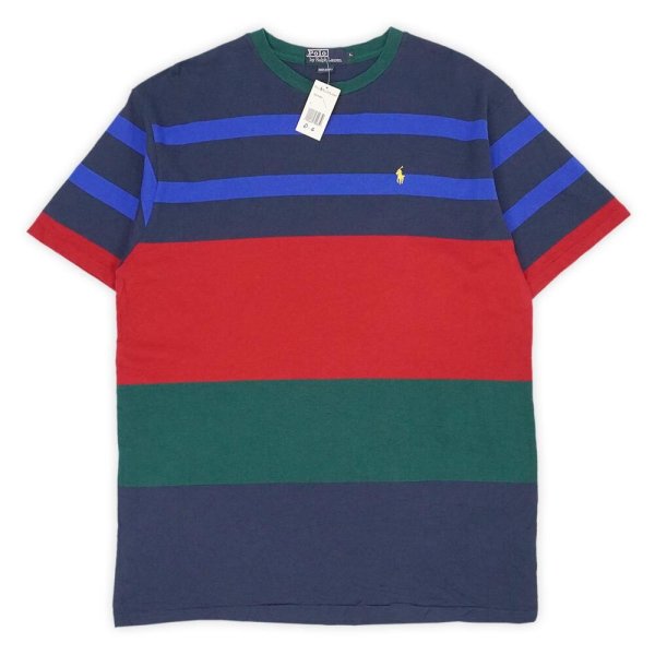 画像1: 90's Polo Ralph Lauren マルチボーダーTシャツ "MADE IN USA / DEADSTOCK" (1)