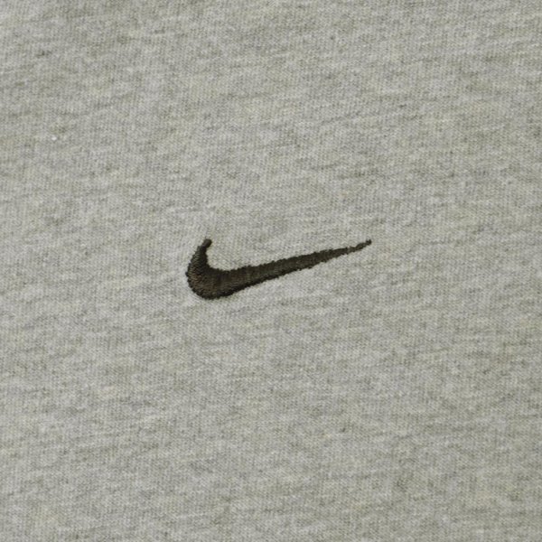 画像3: 00's NIKE スウォッシュロゴ刺繍 Tシャツ "Heather Beige" (3)