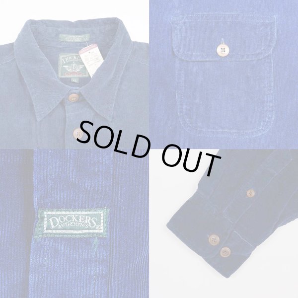画像4: 90's DOCKERS インディゴ染め コーデュロイワークシャツ "DEADSTOCK" (4)