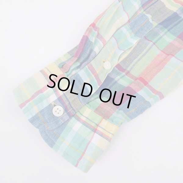 画像5: 00's Polo Ralph Lauren マドラスチェック柄 リネンボタンダウンシャツ "CUSTOM FIT" (5)
