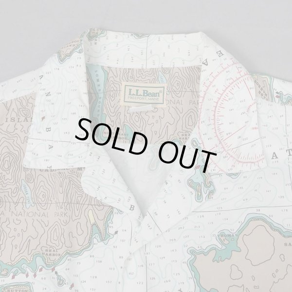 画像3: 80's L.L.Bean S/S マップ柄 オープンカラーシャツ "MADE IN USA" (3)