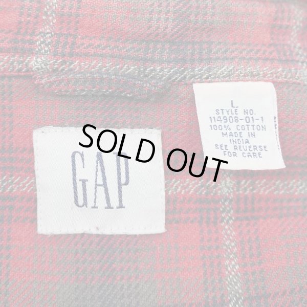 画像2: 00's OLD GAP オンブレチェック柄 ヘビーネルシャツ (2)