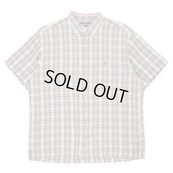 画像1: 90's Polo Ralph Lauren S/S ボタンダウンシャツ "GREGGOR / White × Olive Plaid" (1)