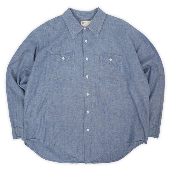 画像1: 70's KEY コットンシャンブレーシャツ "MADE IN USA" (1)