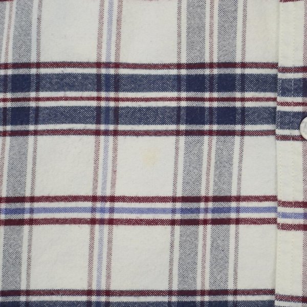 画像5: 90's ST JOHN'S BAY フランネル ボタンダウンシャツ “White × Navy Plaid” (5)