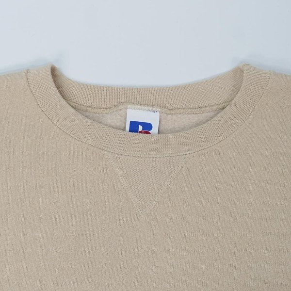 画像3: 90-00's RUSSELL 前V ブランクスウェット "BEIGE" (3)