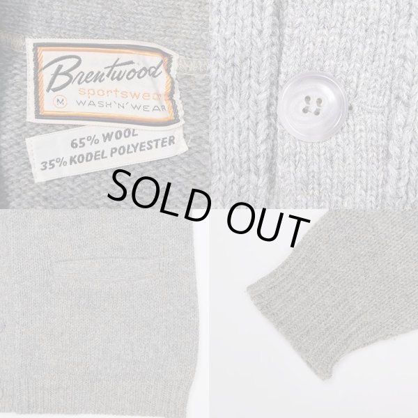 画像3: 60-70's Brentwood ローゲージ ウールニットカーディガン (3)