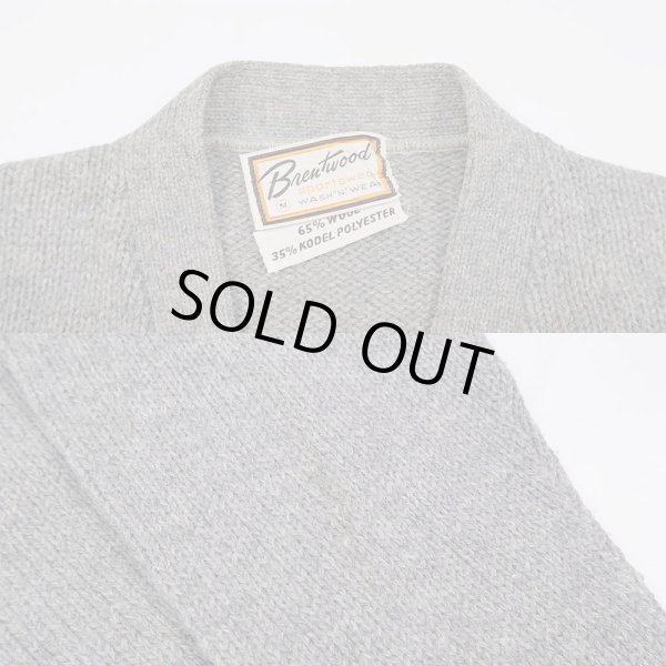 画像4: 60-70's Brentwood ローゲージ ウールニットカーディガン (4)
