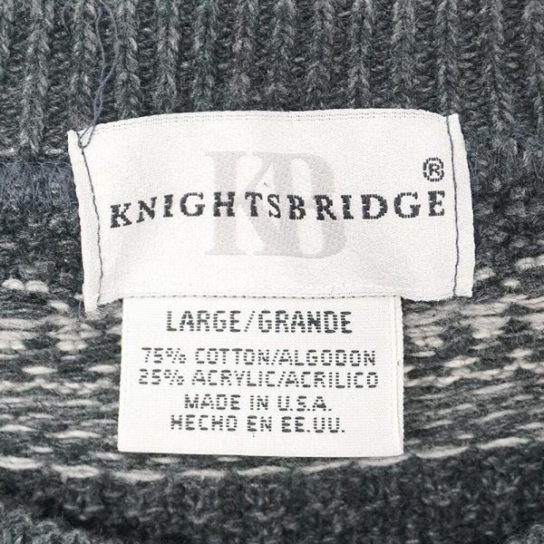 画像2: 90's KNIGHTS BRIDGE 総柄 コットンニット "MADE IN USA" (2)