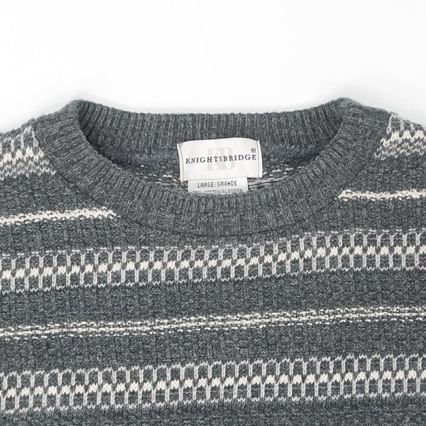 画像3: 90's KNIGHTS BRIDGE 総柄 コットンニット "MADE IN USA" (3)