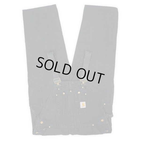 画像1: 00's Carhartt ダブルニー ダックオーバーオール "R01 BLK / W40 L30" (1)