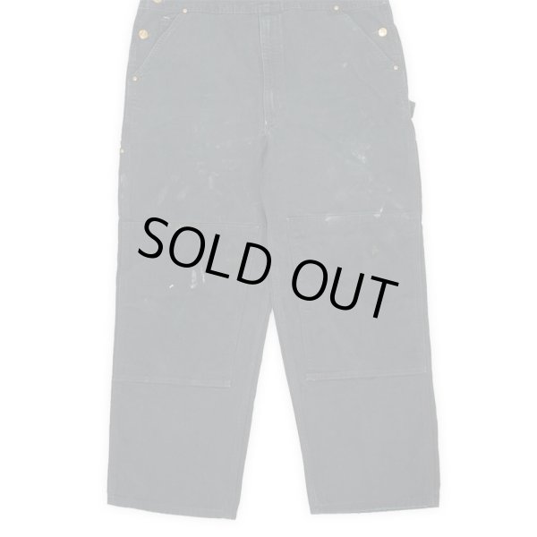 画像2: 00's Carhartt ダブルニー ダックオーバーオール "R01 BLK / W40 L30" (2)