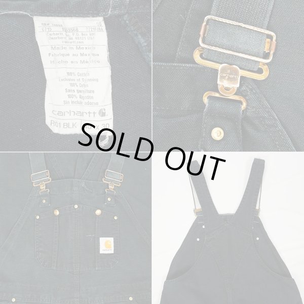画像4: 00's Carhartt ダブルニー ダックオーバーオール "R01 BLK / W40 L30" (4)