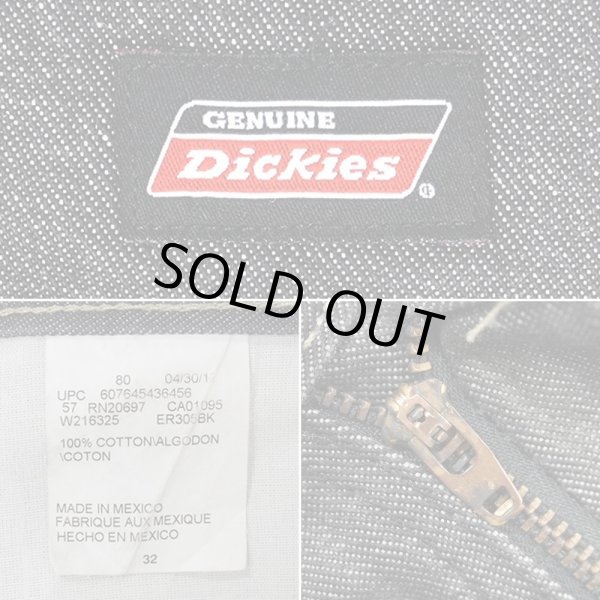 画像3: 00's Dickies 先染めブラックデニム ペインターショーツ "W32" (3)