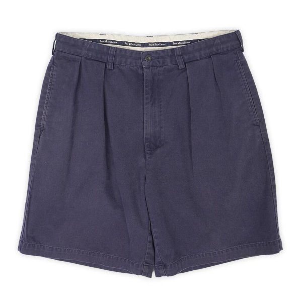 画像1: 90's Polo Ralph Lauren 2タック チノショーツ "TYLER SHORT / FADE NAVY" (1)