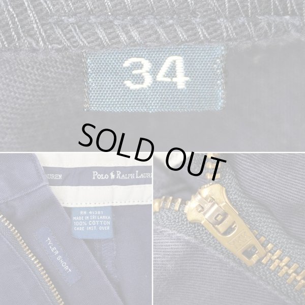 画像4: 90's Polo Ralph Lauren 2タック チノショーツ "TYLER SHORT / FADE NAVY" (4)