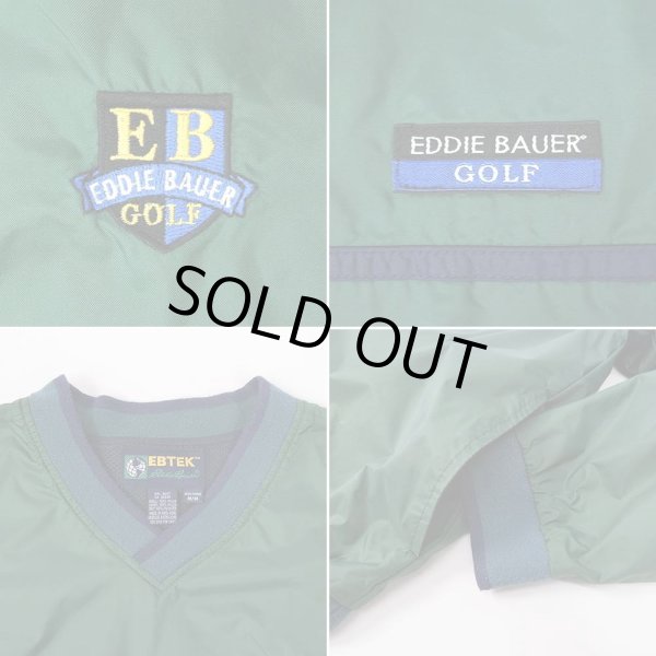 画像4: 90's EBTEK Eddie Bauer Vネック ナイロンプルオーバー (4)