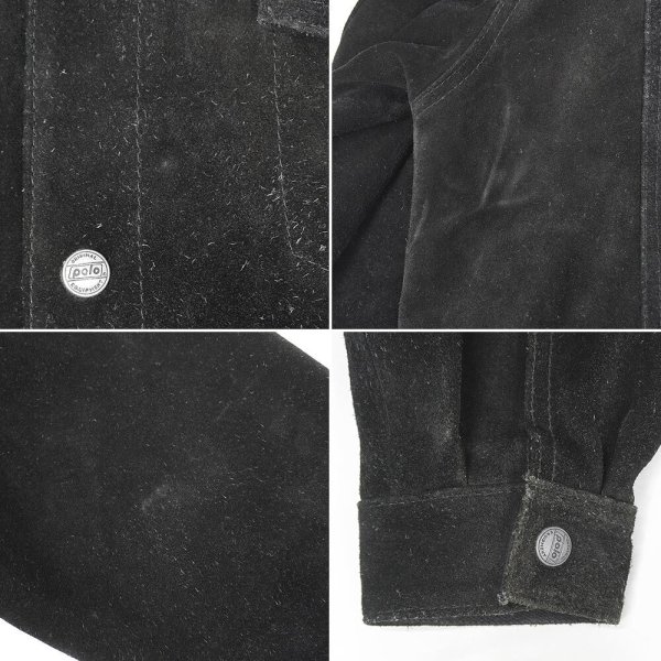 画像4: 90's polo スウェード トラッカージャケット "BLACK" (4)