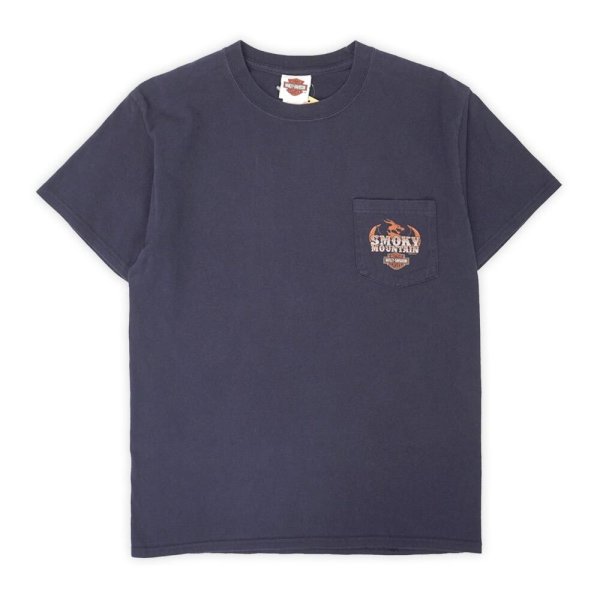 画像2: 00's HARLEY-DAVIDSON 両面プリント ポケットTシャツ (2)