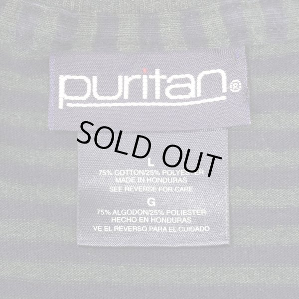 画像2: 90's Puritan ボーダーTシャツ "GREEN × NAVY" (2)