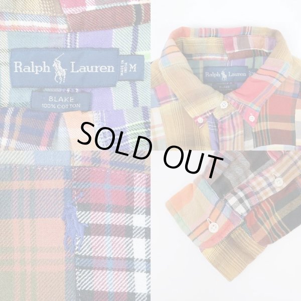 画像3: 90's Polo Ralph Lauren パッチワーク ボタンダウンシャツ "BLAKE" (3)