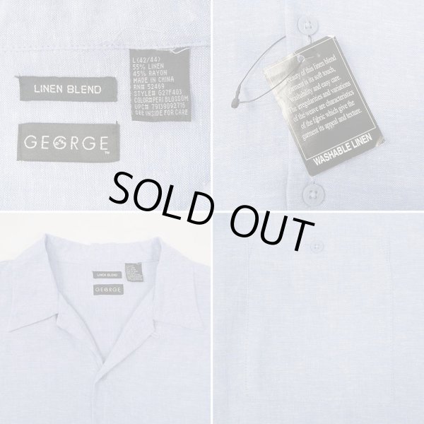 画像3: 00's GEORGE S/S オープンカラー リネンシャツ "DEADSTOCK" (3)