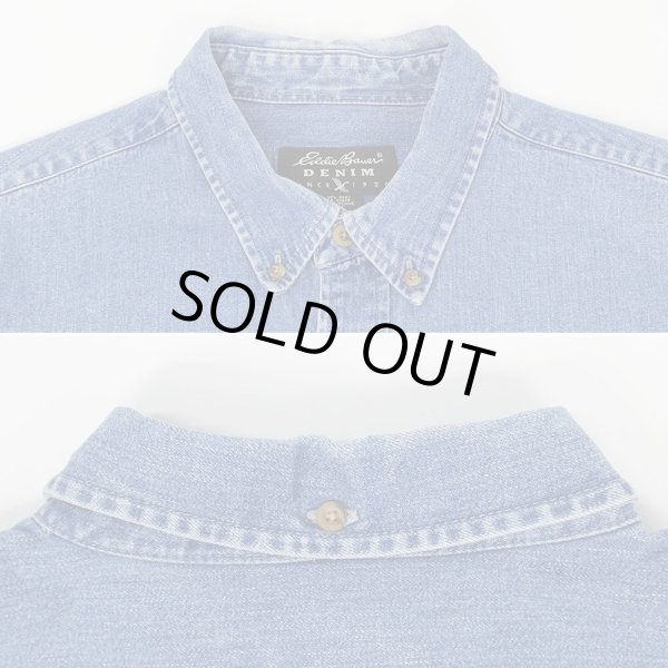 画像3: Early 00's Eddie Bauer デニム ボタンダウンシャツ (3)