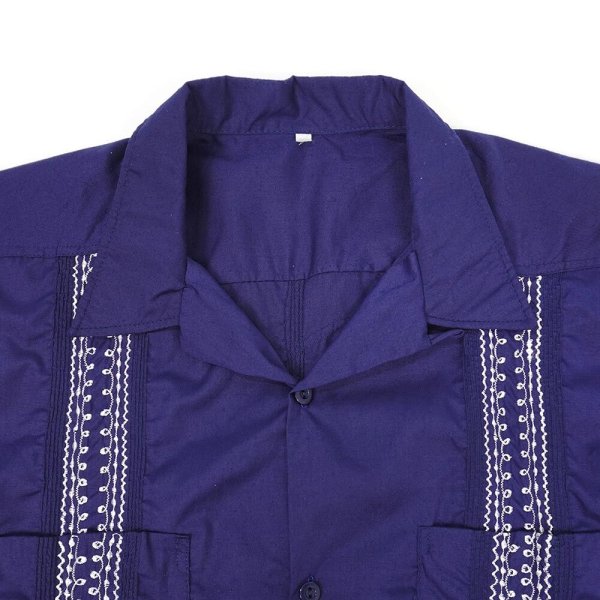 画像3: 80's unknown キューバシャツ "NAVY" (3)
