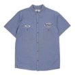 画像1: 90's EWC S/S コットンワークシャツ "FADE NAVY" (1)