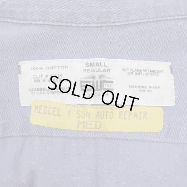 画像2: 90's EWC S/S コットンワークシャツ "FADE NAVY" (2)