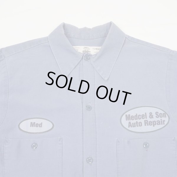 画像3: 90's EWC S/S コットンワークシャツ "FADE NAVY" (3)