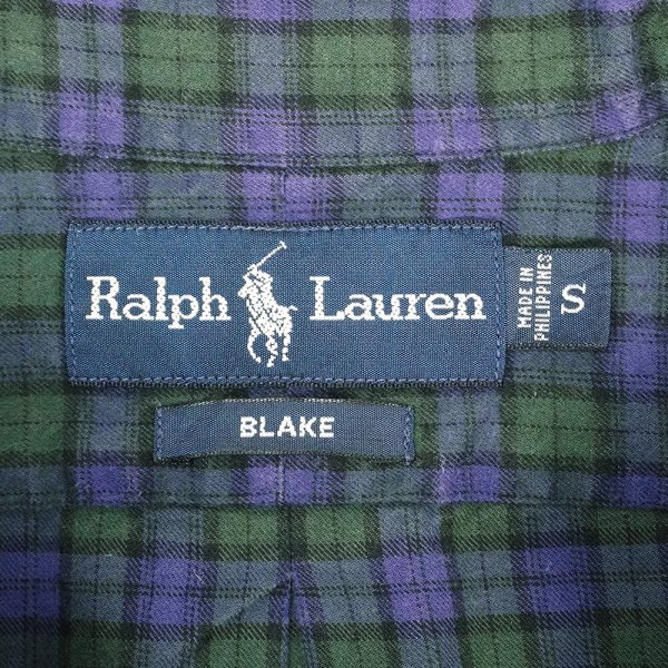 画像2: 90-00's Polo Ralph Lauren フランネル ボタンダウンシャツ "BLAKE / Navy Plaid" (2)