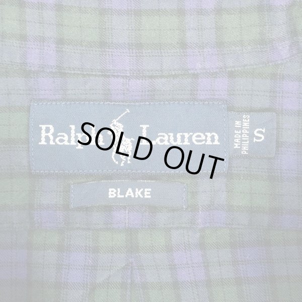 画像2: 90-00's Polo Ralph Lauren フランネル ボタンダウンシャツ "BLAKE / Navy Plaid" (2)