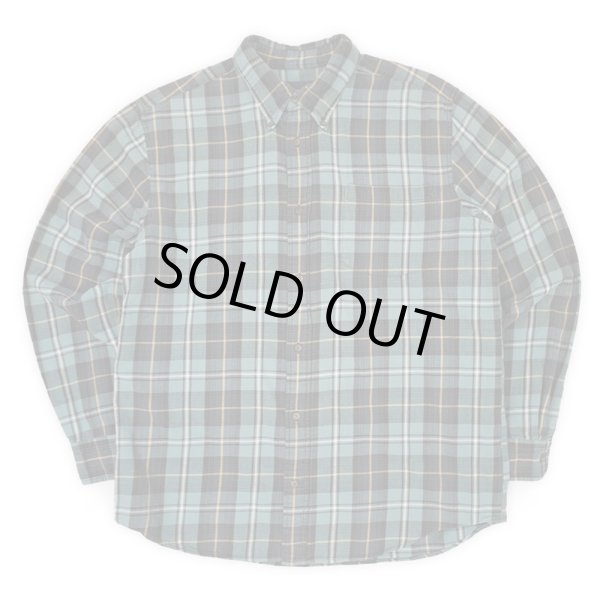 画像1: 00's ST JOHN'S BAY フランネル ボタンダウンシャツ “Blue × Black Plaid” (1)