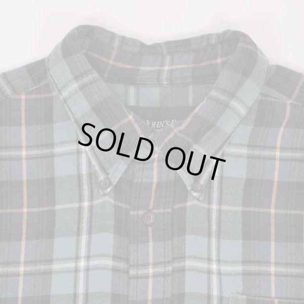 画像3: 00's ST JOHN'S BAY フランネル ボタンダウンシャツ “Blue × Black Plaid” (3)