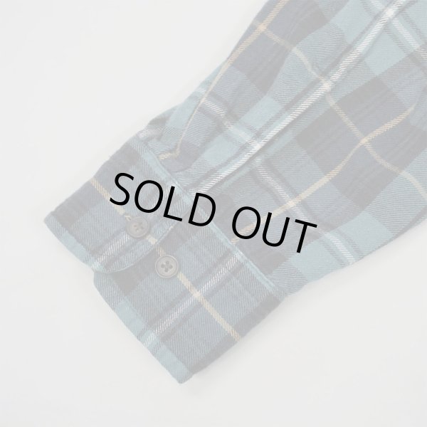 画像4: 00's ST JOHN'S BAY フランネル ボタンダウンシャツ “Blue × Black Plaid” (4)