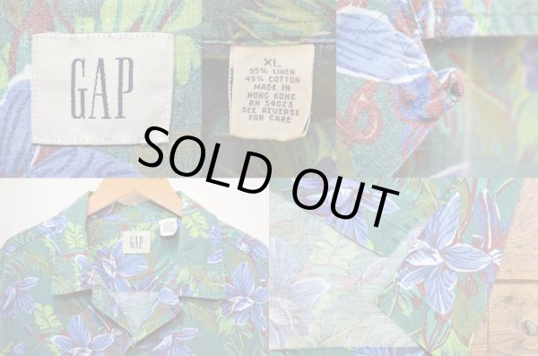 画像3: 90's OLD GAP 総柄 オープンカラーシャツ (3)