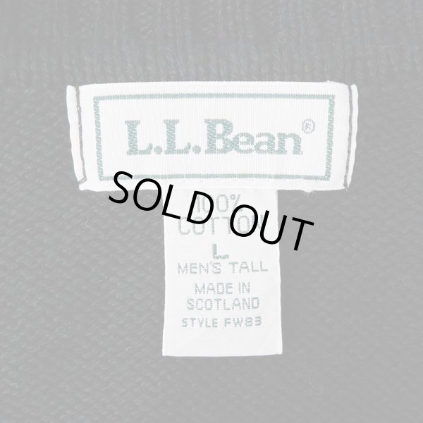 画像2: 90's L.L.Bean Vネック コットンニット "MADE IN SCOTLAND / BLACK" (2)
