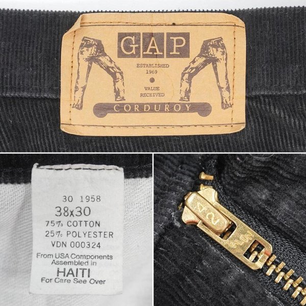 画像3: 80's OLD GAP コーデュロイパンツ "BLACK / W38 L30" (3)