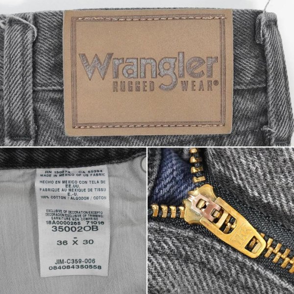 画像3: 00's Wrangler ブラックデニムパンツ "W36 L30" (3)