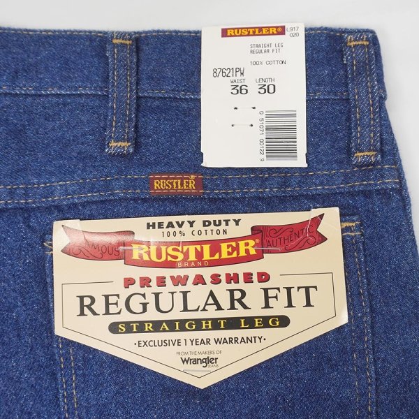 画像3: 90's RUSTLER 87621PW デニムパンツ "DEADSTOCK / MADE IN USA / W36 L30" (3)