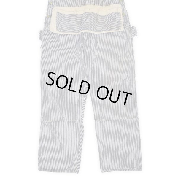 画像2: 60's OSHKOSH ヒッコリーストライプ柄 ダブルニーオーバーオール (2)