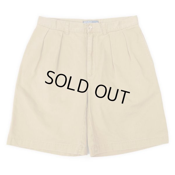 画像1: 00's Polo Ralph Lauren 2タック チノショーツ "TYLER SHORT / LIGHT BROWN" (1)