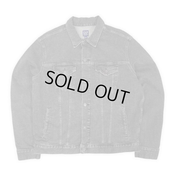 画像1: 00's GAP 先染めブラックデニムジャケット (1)