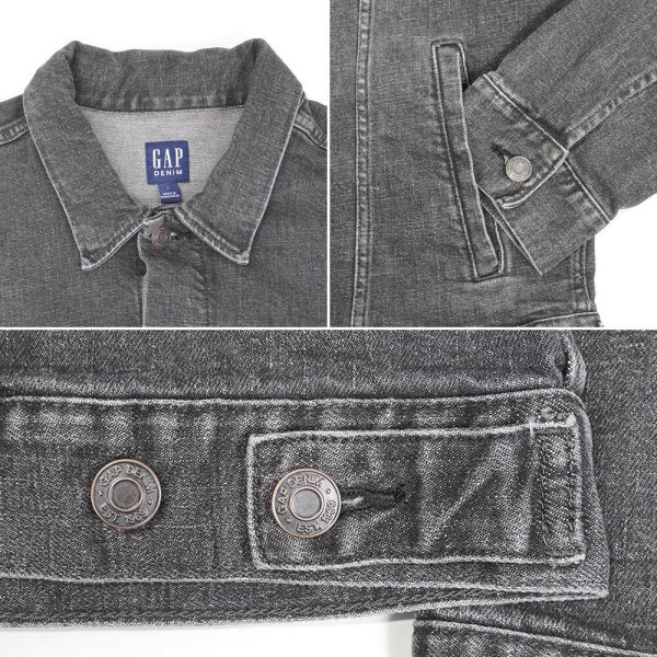 画像4: 00's GAP 先染めブラックデニムジャケット (4)