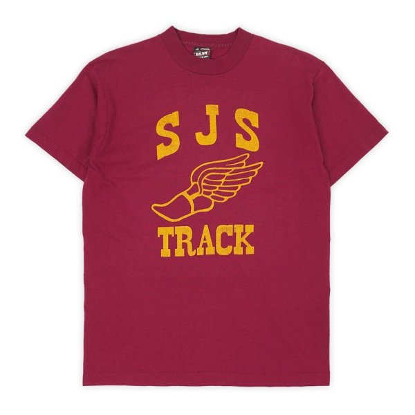 画像1: 80's SJS TRACK プリントTシャツ “WING FOOT / MADE IN USA” (1)