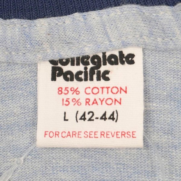 画像2: 80's Collegiate Pacific カレッジプリント リンガーTシャツ "DEADSTOCK / MADE IN USA" (2)